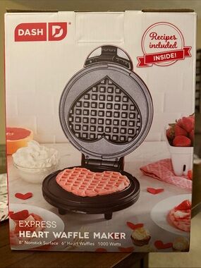 Red heart waffle maker: new in box